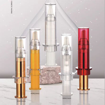 अच्छा दाम 10ml Custom Color Leak Proof Airless Syringe Bottle for Eye Serum Face Cream Cosmetic Packaging ऑनलाइन